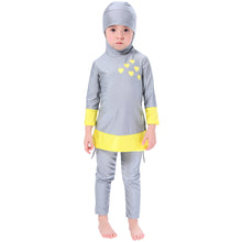 Load image into Gallery viewer, Full covered Modest Muslim Swimwear Burkini for Kid yellow