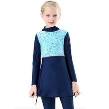 Load image into Gallery viewer, Full covered Modest Muslim Swimwear Burkini For Girl Blue