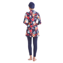 Load image into Gallery viewer, Watermelon Red Floral Print Modest Muslim Swimwear Burkini