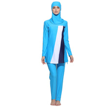 Load image into Gallery viewer, Modest Muslim Swimwear Burkini with Hijab Light Blue
