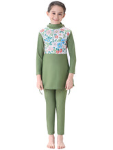 Load image into Gallery viewer, Full covered Modest Muslim Swimwear Burkini For Girl Green