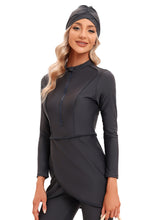 Load image into Gallery viewer, 2022 Women Modest Muslim Swimwear Sport Long Sleeves Swimsuit 3pcs Burkini + Bra Pad