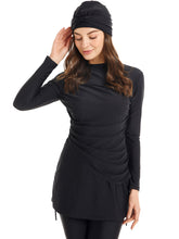 Load image into Gallery viewer, Modest Swimsuit  Muslim Swimwear Burkini + Turban Black