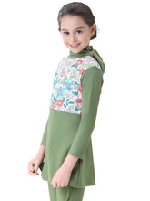 Load image into Gallery viewer, Full covered Modest Muslim Swimwear Burkini For Girl Green