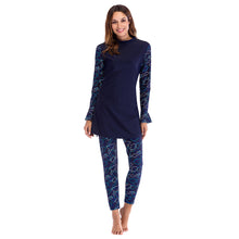 Load image into Gallery viewer, Printing Leggings Modest Muslim Swimwear Burkini Blue