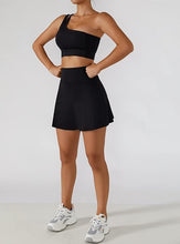 Load image into Gallery viewer, Tennis Skorts Fitness Badminton Sports Skirt With Shorts  Nylon Mini Yoga bottoms
