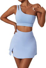 Load image into Gallery viewer, Tennis Skorts Fitness Badminton Sports Skirt With Shorts  Nylon Mini Yoga bottoms
