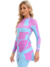 Load image into Gallery viewer, 2023 Women Modest Muslim Swimwear   Casual Long Sleeves Swimsuit 4pcs  Burkini + Bra Pad Pink
