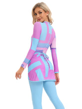 Load image into Gallery viewer, 2023 Women Modest Muslim Swimwear   Casual Long Sleeves Swimsuit 4pcs  Burkini + Bra Pad Pink
