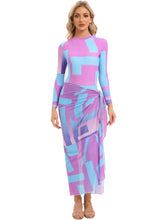 Load image into Gallery viewer, 2023 Women Modest Muslim Swimwear   Casual Long Sleeves Swimsuit 4pcs  Burkini + Bra Pad Pink
