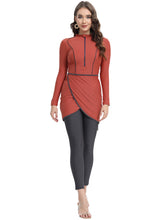 Load image into Gallery viewer, 2024 Women Modest Muslim Swimwear   Sport Long Sleeves Swimsuit 3pcs  Burkini + Bra Pad
