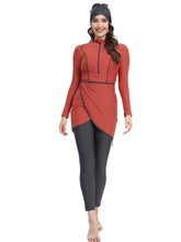 Load image into Gallery viewer, 2024 Women Modest Muslim Swimwear   Sport Long Sleeves Swimsuit 3pcs  Burkini + Bra Pad
