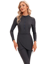 Load image into Gallery viewer, 2022 Women Modest Muslim Swimwear   Sport Long Sleeves Swimsuit 3pcs  Burkini + Bra Pad
