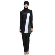 Load image into Gallery viewer, Modest  Muslim Swimwear Burkini with Hijab black
