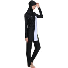 Load image into Gallery viewer, Modest  Muslim Swimwear Burkini with Hijab black
