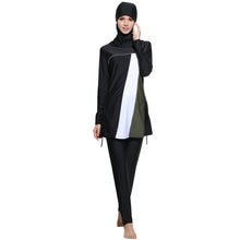 Load image into Gallery viewer, Modest  Muslim Swimwear Burkini with Hijab black
