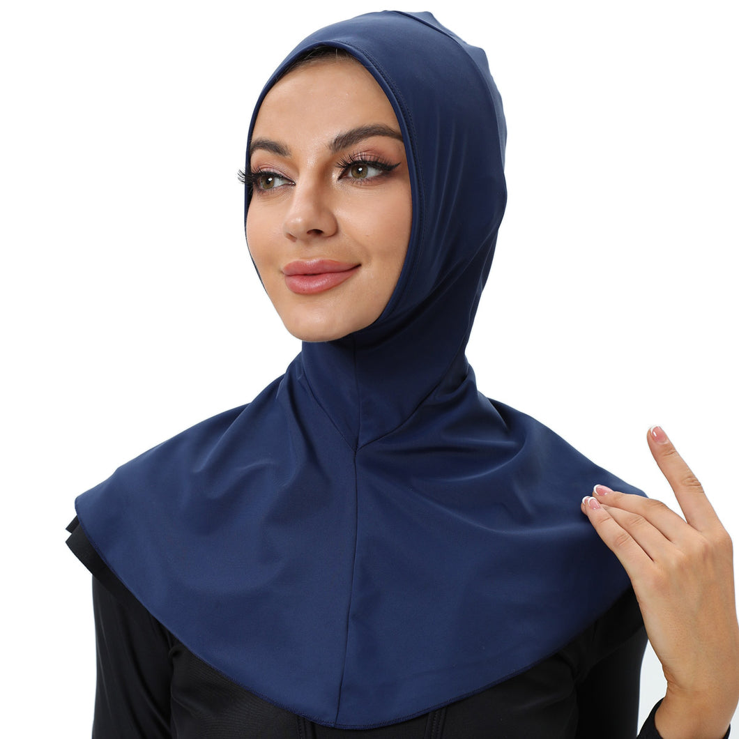Women's Swim Hijabs Full Coverage Swim Scarf Sun Protective - Navy Blue
