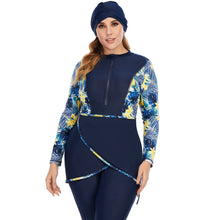 Load image into Gallery viewer, Blue Print Muslim Swimwear Burkini
