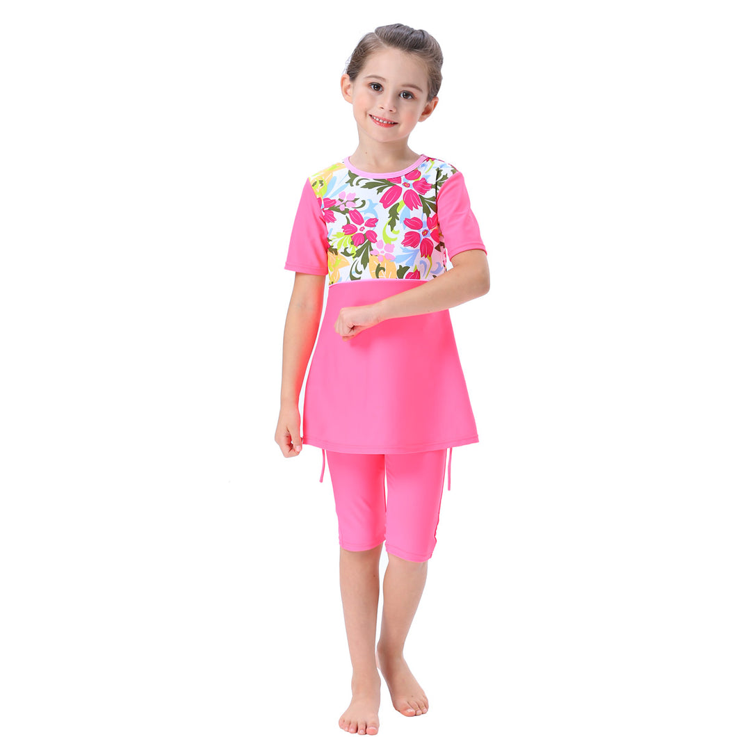 Semi-Covered Burkini for Kid pink