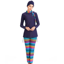 Load image into Gallery viewer, Scarf Collar Style Modest  Muslim Swimwear Burkini Rainbow
