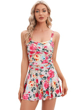 Load image into Gallery viewer, Red Floral Women&#39;s Plus-Size Flower Printing Shaping Body One Piece Swim Dresses Swimsuit
