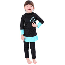 Load image into Gallery viewer, Full covered Modest  Muslim Swimwear Burkini for Kid Blue
