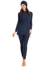 Load image into Gallery viewer, Modest Swimsuit  Muslim Swimwear Burkini + Turban Blue
