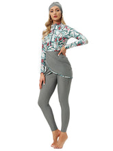 Load image into Gallery viewer, Muslim Swimwear Burkini with Bra Pad + Front Zipper Safflower

