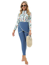 Load image into Gallery viewer, Muslim Swimwear Burkini with Bra Pad +Zipper Flamingo Flower
