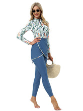 Load image into Gallery viewer, Muslim Swimwear Burkini with Bra Pad +Zipper Flamingo Flower
