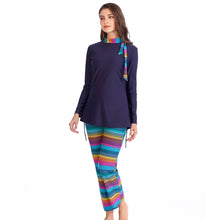 Load image into Gallery viewer, Scarf Collar Style Modest  Muslim Swimwear Burkini Rainbow
