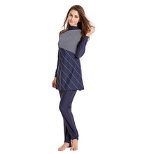Load image into Gallery viewer, Stripe Printing Modest  Muslim Swimwear Burkini
