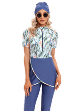 Load image into Gallery viewer, CROP Short Muslim Swimwear Womens Modest Muslim Swimsuit Burkini With Front Zip
