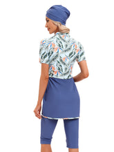 Load image into Gallery viewer, CROP Short Muslim Swimwear Womens Modest Muslim Swimsuit Burkini With Front Zip
