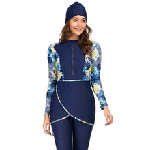 Load image into Gallery viewer, Blue Print Muslim Swimwear Burkini
