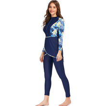 Load image into Gallery viewer, Blue Print Muslim Swimwear Burkini
