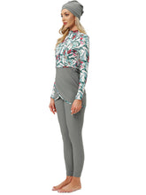 Load image into Gallery viewer, Muslim Swimwear Burkini with Bra Pad + Front Zipper Safflower
