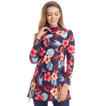 Load image into Gallery viewer, Watermelon Red  Floral  Print Modest  Muslim Swimwear Burkini
