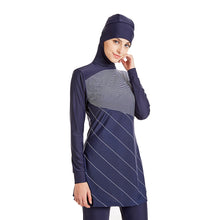 Load image into Gallery viewer, Stripe Printing Modest  Muslim Swimwear Burkini
