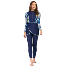 Load image into Gallery viewer, Blue Print Muslim Swimwear Burkini
