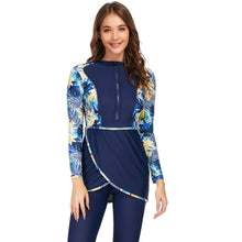 Load image into Gallery viewer, Blue Print Muslim Swimwear Burkini
