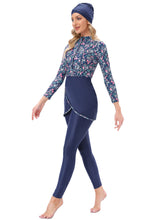 Load image into Gallery viewer, Muslim Swimwear Burkini with Bra Pad + Zipper Small floral
