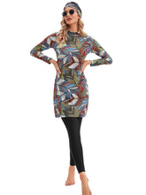 Load image into Gallery viewer, Ink Painting Modest Muslim Swimwear Burkini With Hijab
