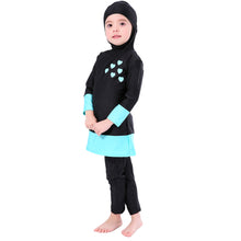 Load image into Gallery viewer, Full covered Modest  Muslim Swimwear Burkini for Kid Blue
