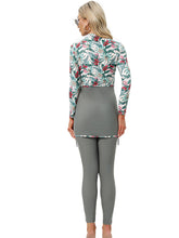 Load image into Gallery viewer, Muslim Swimwear Burkini with Bra Pad + Front Zipper Safflower
