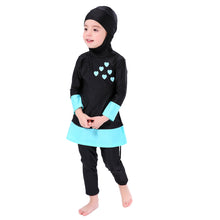 Load image into Gallery viewer, Full covered Modest  Muslim Swimwear Burkini for Kid Blue
