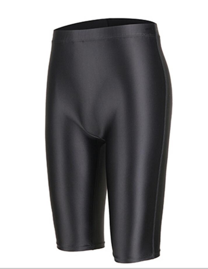 Shorts Sexy Workout  Women Satin Smooth Tights Japanese High Waisted Women Gym Yoga Sports Biker Shorts Plus Size